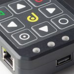 A close-up photo of the Knock Monitor V3 connectivity ports and keypad interface details