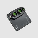 PCA-2000Plus diagonal front view showing connectors, LED indicators, and rugged compact design.
